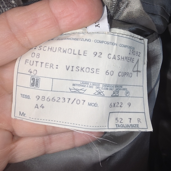 Corneliani C C Collection Wool Cashmere Gray Blazer Herringbone Mens Size 40R - Picture 7 of 12